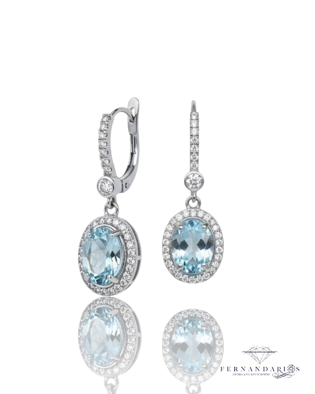Pendientes aguamarina