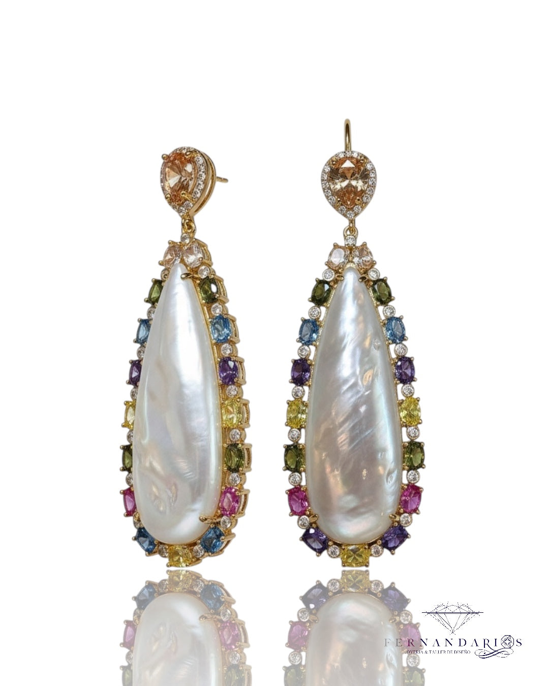 Pendientes Concha Nácar Plata 925