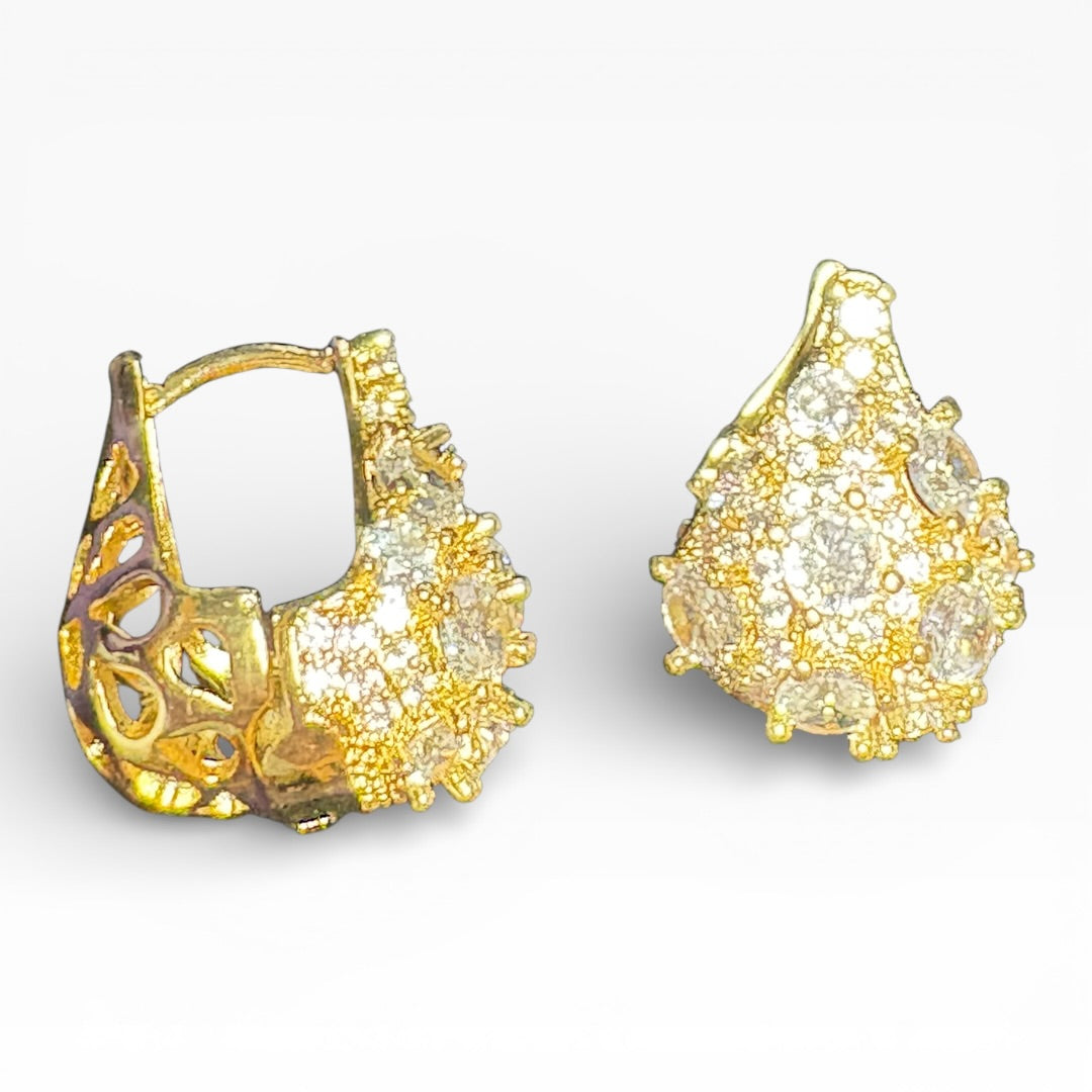 Pendientes gota pave goldfilled