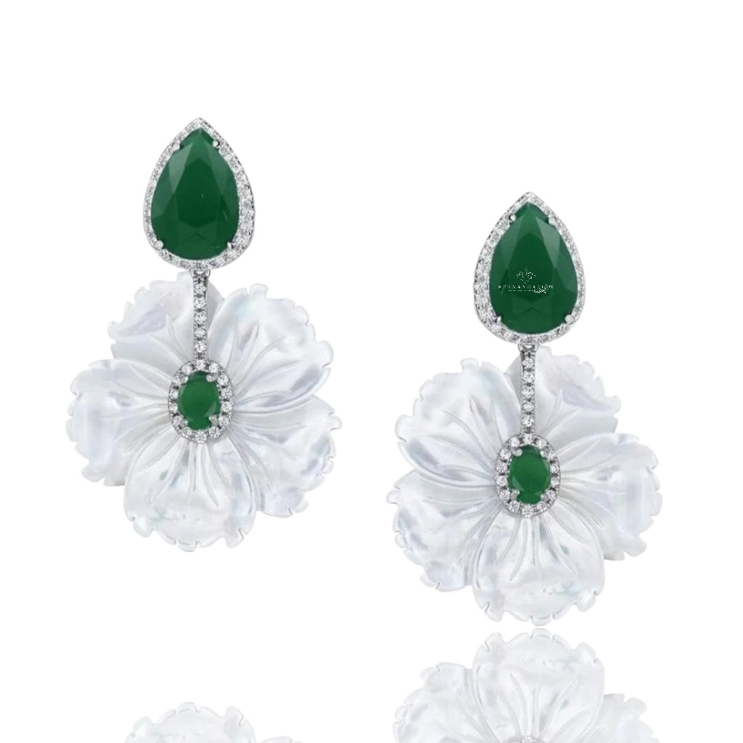 Pendientes Flor choncha 925