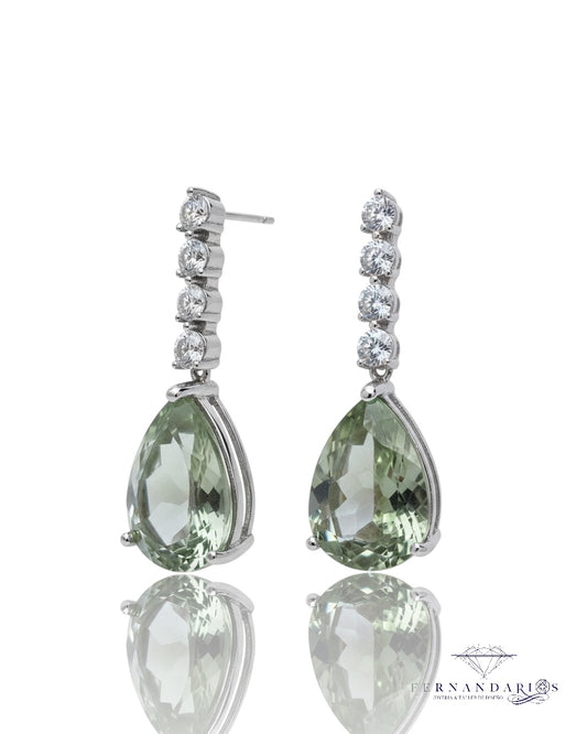 Pendientes topacio limón