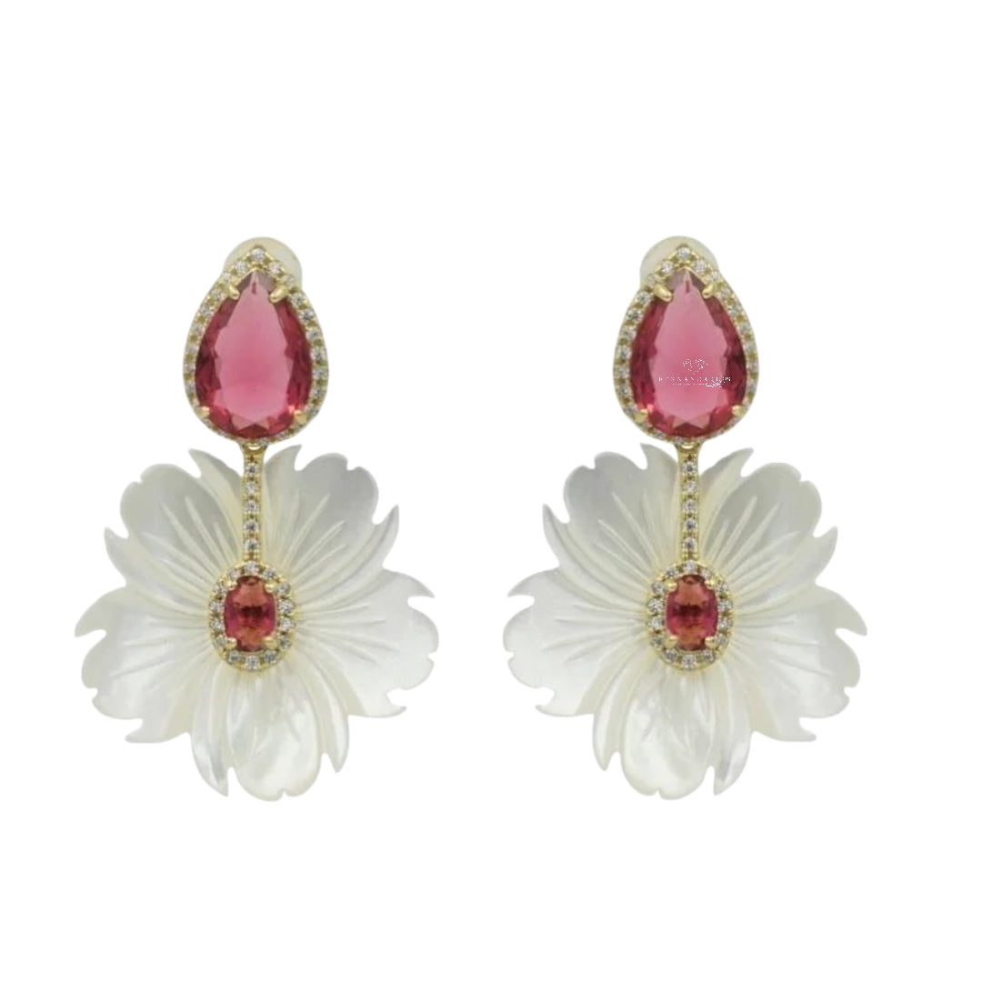Pendientes Flor choncha 925