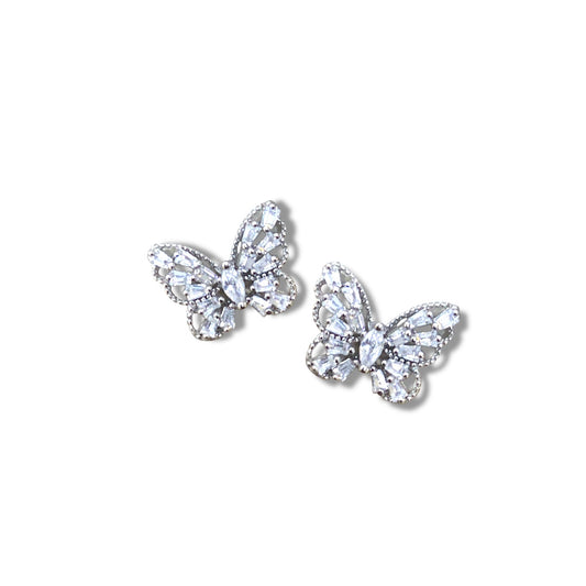 Studs mariposa cristal 925