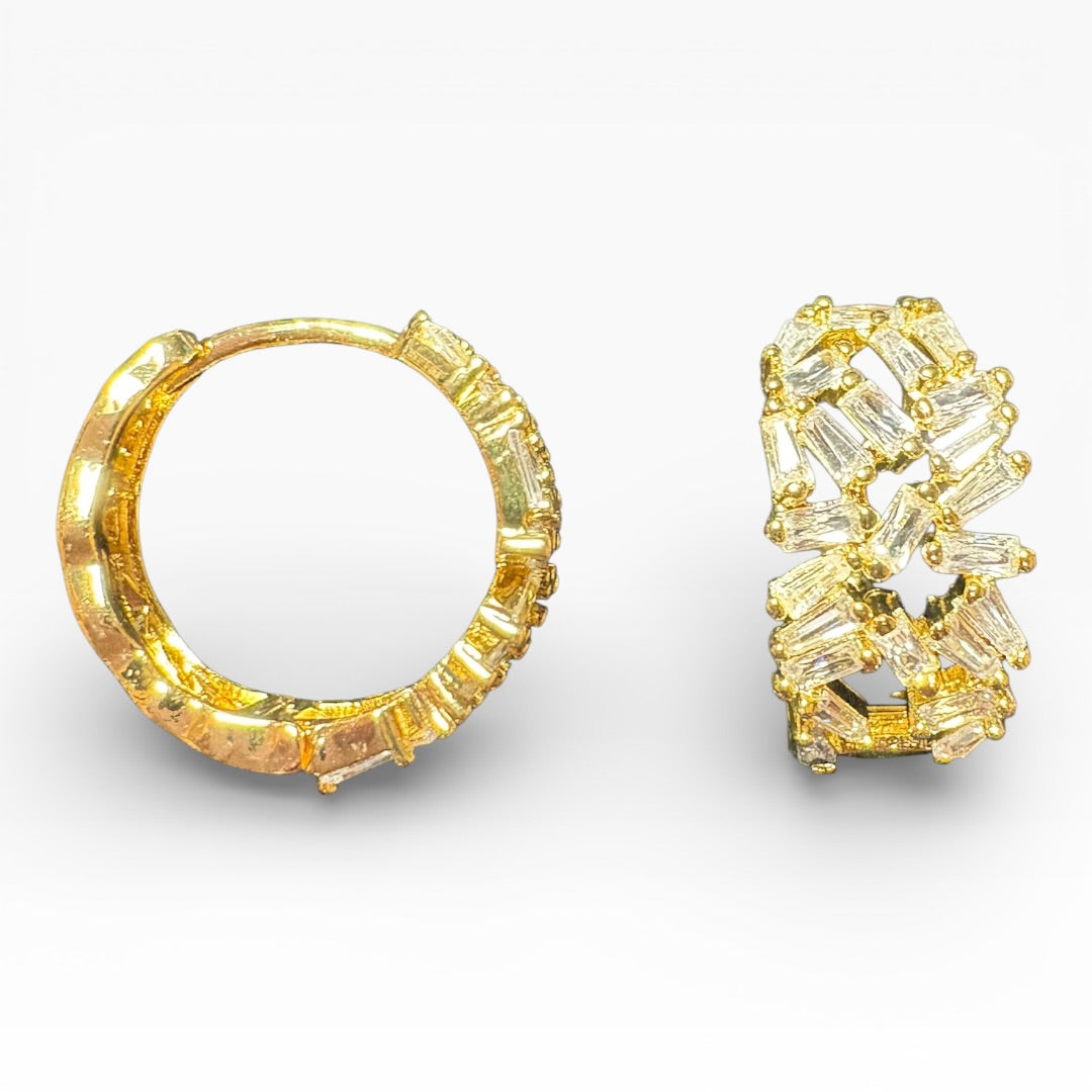 Argollas cristales goldfilled