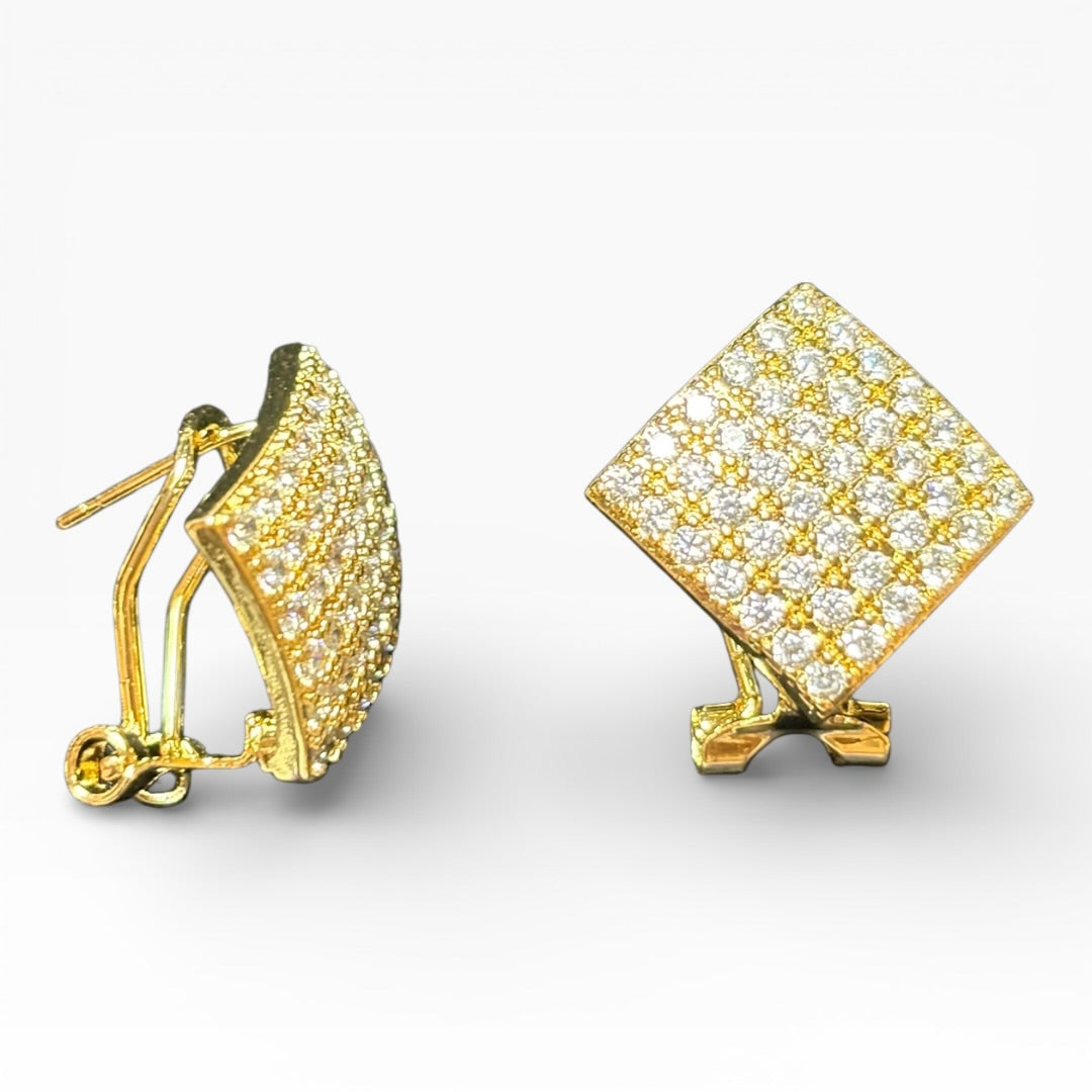 Pendiente pave rombo goldfilled