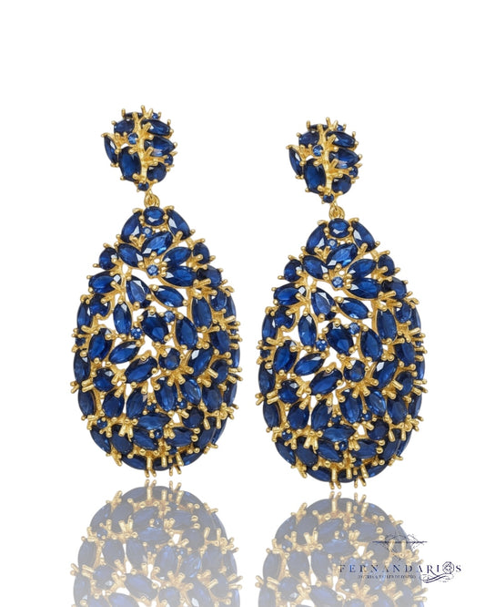 Pendientes topacios en plata 925 con  vermeil 18k