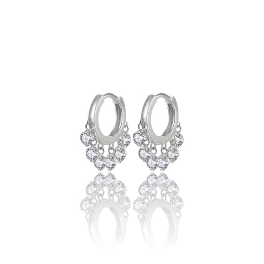 Mini argollas 925 cristales