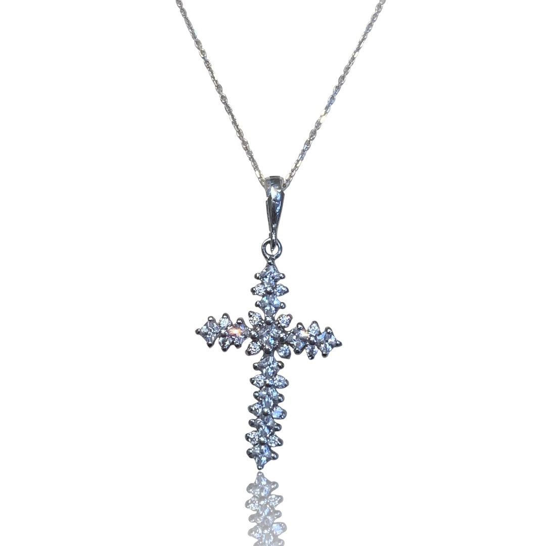 Cadena con cruz cristales 925