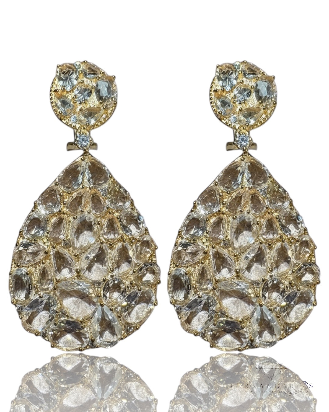 Pendientes gotas de topacio en plata con vermeil de oro 18k