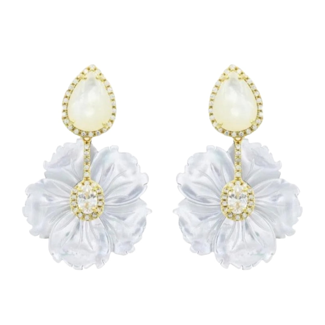 Pendientes Flor choncha 925