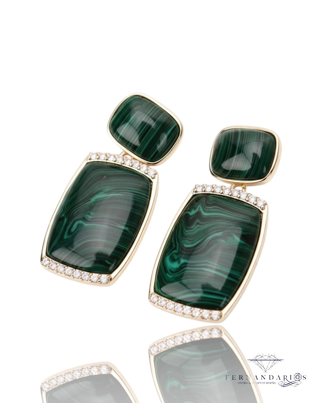 Pendientes Malaquita