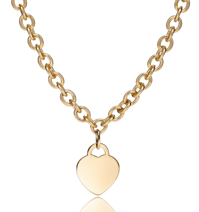 Heart tag chain link 14k
