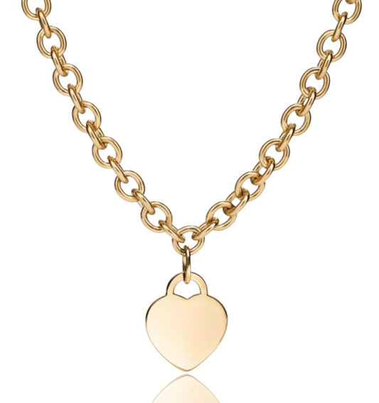 Heart tag chain link 14k