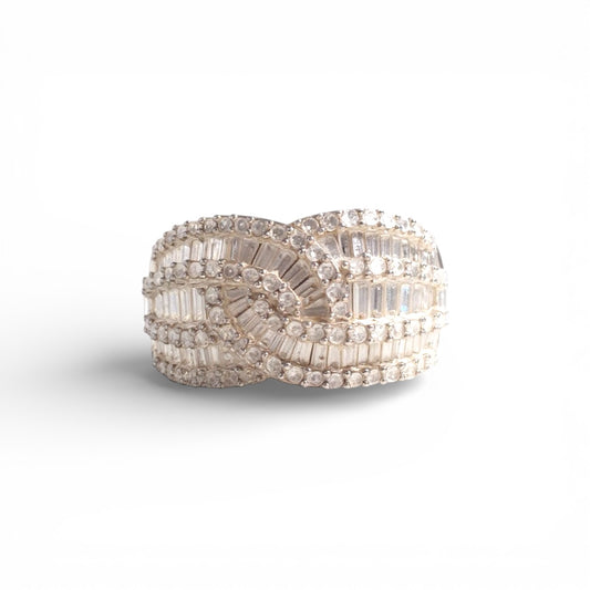 Anillo bagette oro blanco