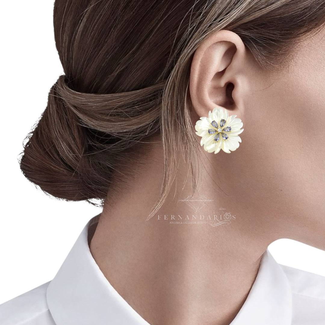 Pendientes Flor Concha