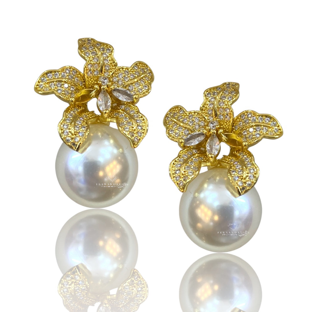 Pendientes Flor y Perla Vogue